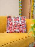 Awdhesh Kumar Crimson Garden Cotton Hand Block Printed Tote Bag for Women