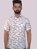 half sleeve Indian Hand Block Print Shirt Travel Explorer Design Shirt 100% Cotton Fabric