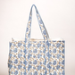 Cotton Hand Bag, Azure Heritage Quilted Tote Bags, Women hand bags, Tote bags for Girls, Fashion Tote bags, Printed Tote Bags