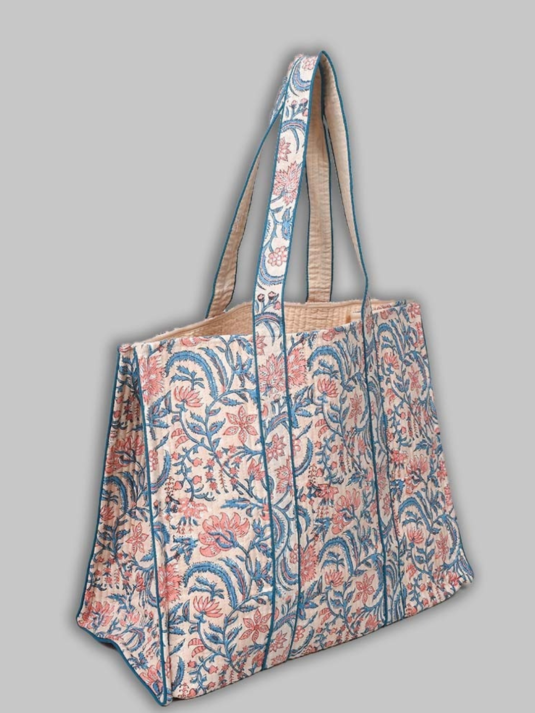 Cotton Hand Bag, Pastel Garden Elegance Tote Bags, Women hand bags, Tote bags for Girls, Fashion Tote bags, Printed Tote Bags