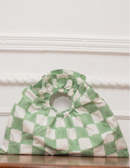 Pastel Green Checker Print HALO BAG
