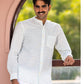 Full Sleeve Indian Hand Block Print Shirt  Elegant Mint Motif Cotton Kurta Shirt 100% Cotton Fabric