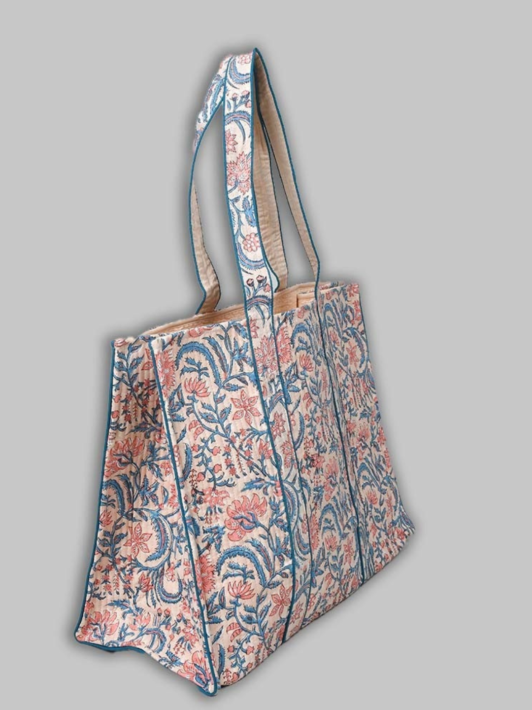 Cotton Hand Bag, Pastel Garden Elegance Tote Bags, Women hand bags, Tote bags for Girls, Fashion Tote bags, Printed Tote Bags