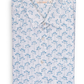 Short Sleeve Indian Blue Meadow Leaf Print Shirt Lotus Blue Design Shirt 100% Cotton Fabric