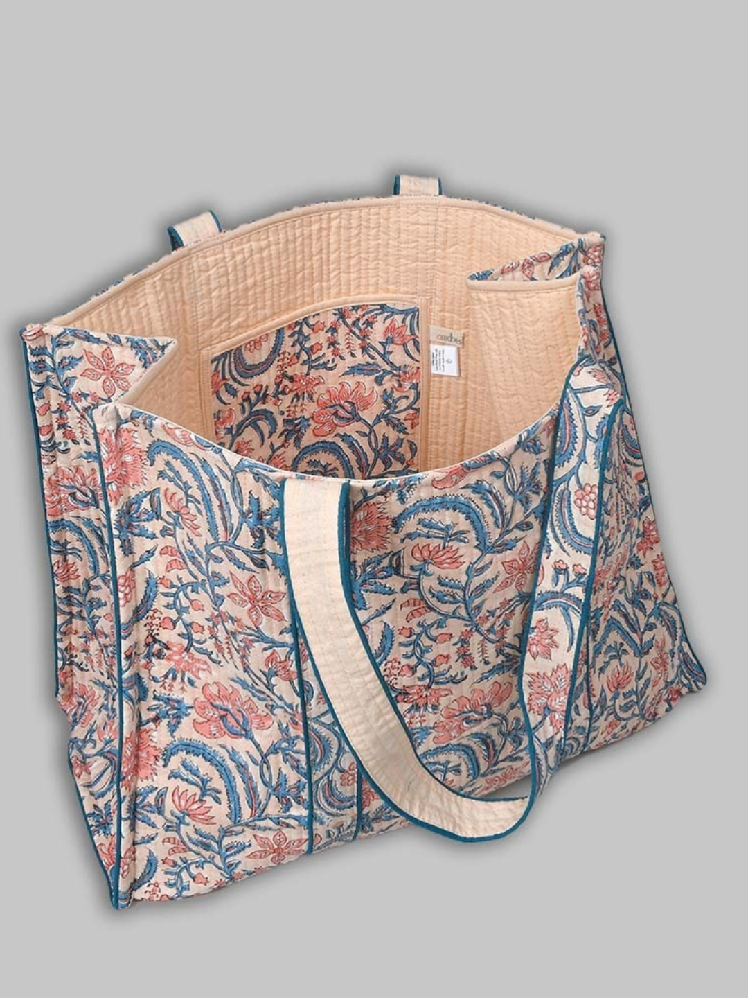 Cotton Hand Bag, Pastel Garden Elegance Tote Bags, Women hand bags, Tote bags for Girls, Fashion Tote bags, Printed Tote Bags