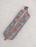 Heritage Teal Motif Print Pencil Pouch Cotton Hand Block Printed