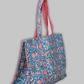 Cotton Hand Bag, Coral Bloom Quilted Tote Bags, Women hand bags, Tote bags for Girls, Fashion Tote bags, Printed Tote Bags