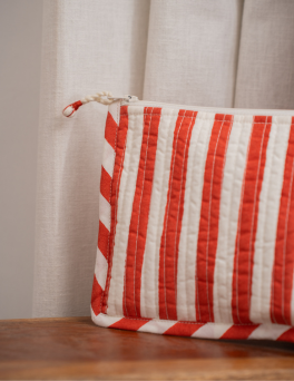Rustic Red Striped Print FRAME POUCH