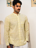 Full Sleeve Indian Hand Block Print Shirt Sunlit Floral Print Cotton Kurta Shirt 100% Cotton Fabric