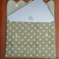 Sage Blossom Print Cotton Hand Block Printed Laptop Bag