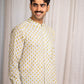 Full Sleeve Indian Hand Block Print Shirt Mustard Geometric Print Cotton Kurta  100% Cotton Fabric