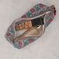 Heritage Teal Motif Print Pencil Pouch Cotton Hand Block Printed