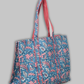 Cotton Hand Bag, Coral Bloom Quilted Tote Bags, Women hand bags, Tote bags for Girls, Fashion Tote bags, Printed Tote Bags