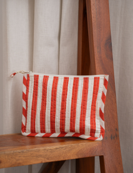 Rustic Red Striped Print FRAME POUCH