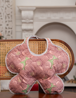 Dusty Pink Floral Outline Print Cushion Floret Bag