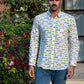 Full Sleeve Indian Hand Block Print Shirt Retro Ride Print Cotton Casual