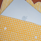 Mustard Jaali  Print Cotton Hand Block Printed Laptop Bag