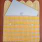 Mustard Jaali  Print Cotton Hand Block Printed Laptop Bag