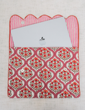 Rustic Rose Garden Print Cotton Hand Block Printed Laptop Bag