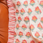 Geometric Floral Print Ruffle Tote Bag