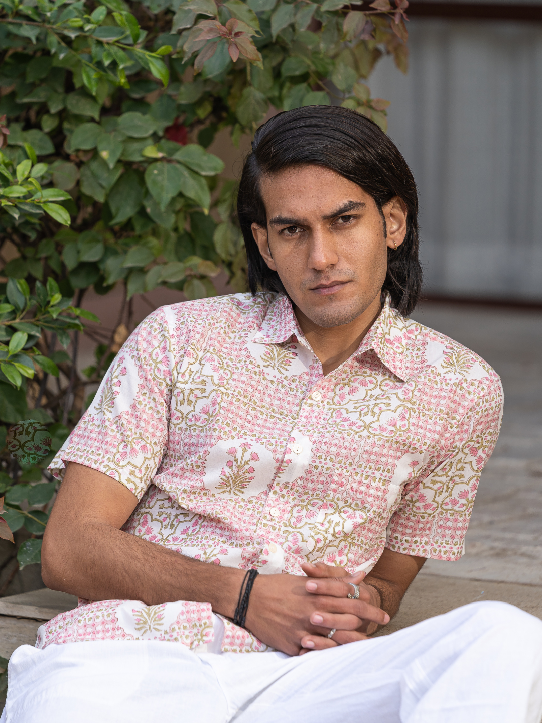 half sleeve Indian Hand Block Print Shirt Jaipur Heritage Floral Print Shirt 100% Cotton Fabric
