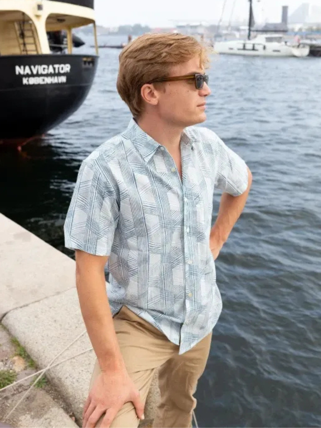 half sleeve Indian Hand Block Print Shirt Frosted Lines Printed Design Design Shirt 100% Cotton Fabric