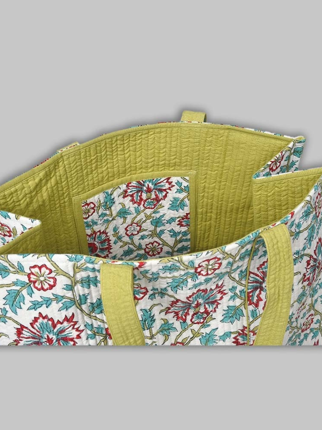 Cotton Hand Bag, Ivory Fern Blossom Tote Bags, Women hand bags, Tote bags for Girls, Fashion Tote bags, Printed Tote Bags