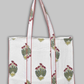 Awdhesh Kumar Ivory Garden Carryall Cotton Hand Block Printed Tote Bag for Women