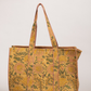 Awdhesh Kumar Peach Blossom Garden Cotton Hand Block Printed Tote Bag for Women