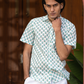 half sleeve Indian Hand Block Print Shirt Jaipur Cool Leaf Charm Shirt 100% Cotton Fabric
