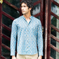 Handmade cotton printed full sleeve Blue Loom Signature Indian handmade shirt