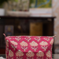 Awdhesh Kumar Vintage Rose Cotton Hand Block Printed Toiletry Bags for Women