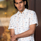 half sleeve Indian Hand Block Print Shirt Jaipur Sea Voyage Print Shirt 100% Cotton Fabric