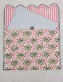 Vintage Palm Tree Print Cotton Hand Block Printed Laptop Bag