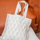 Ethnic Motif Print Ruffle Tote Bag