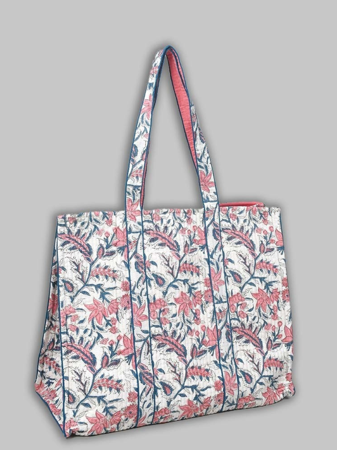 Cotton Hand Bag,Rosewood Breeze Quilted Tote Bags, Women hand bags, Tote bags for Girls, Fashion Tote bags, Printed Tote Bags