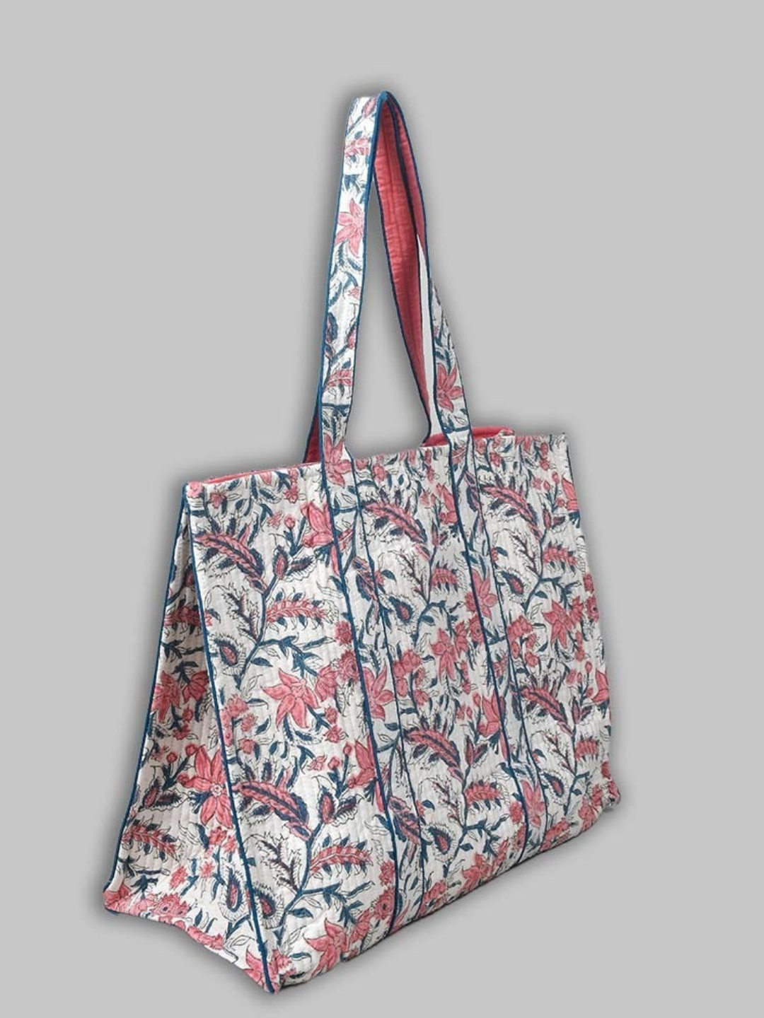 Cotton Hand Bag,Rosewood Breeze Quilted Tote Bags, Women hand bags, Tote bags for Girls, Fashion Tote bags, Printed Tote Bags