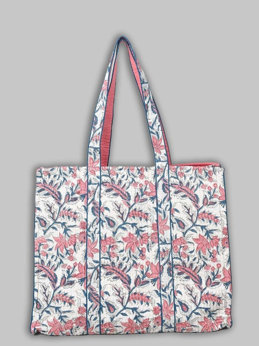 Cotton Hand Bag,Rosewood Breeze Quilted Tote Bags, Women hand bags, Tote bags for Girls, Fashion Tote bags, Printed Tote Bags