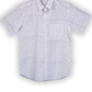 Short Sleeve Indian Blue Lattice Geometry Print Line Jali Blue Design Shirt 100% Cotton Fabric