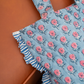 Pink Blossom Print Ruffle Tote Bag