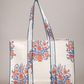 Awdhesh Kumar Nautical Floral Quilted Hand Block Printed Tote Bag for Women