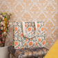 Awdhesh Kumar Vintage Garden Cotton Hand Block Printed Tote Bag for Women