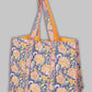 Awdhesh Kumar Saffron Meadow Ethnic Cotton Hand Block Printed Tote Bag for Women