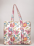 Awdhesh Kumar Floral Carnival Cotton Hand Block Printed Tote Bag for Women