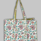 Cotton Hand Bag, Ivory Fern Blossom Tote Bags, Women hand bags, Tote bags for Girls, Fashion Tote bags, Printed Tote Bags