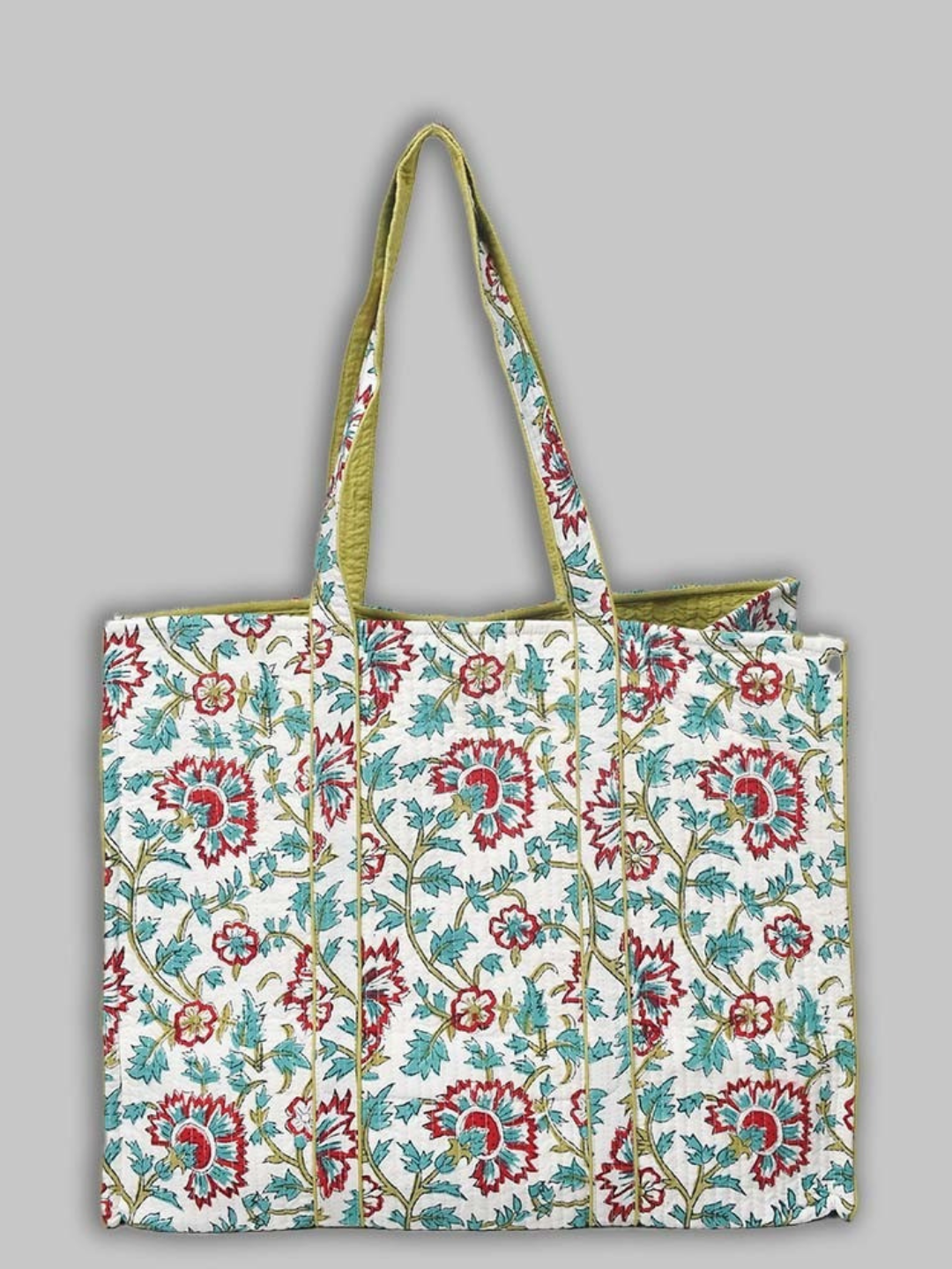 Cotton Hand Bag, Ivory Fern Blossom Tote Bags, Women hand bags, Tote bags for Girls, Fashion Tote bags, Printed Tote Bags