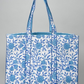 Cotton Hand Bag, Elegant blue floral heritage print Tote Bags, Women hand bags, Tote bags for Girls, Fashion Tote bags, Printed Tote Bags