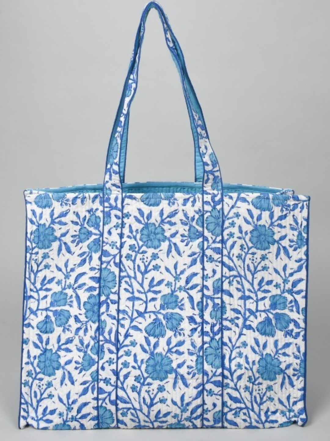 Cotton Hand Bag, Elegant blue floral heritage print Tote Bags, Women hand bags, Tote bags for Girls, Fashion Tote bags, Printed Tote Bags