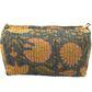 Awdhesh Kumar Vintage Autumn Floral Pouch Cotton Hand Block Printed Toiletry Bags for Women