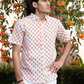 half sleeve Indian Hand Block Print Shirt Jaipur Soft Petal Pattern Shirt 100% Cotton Fabric